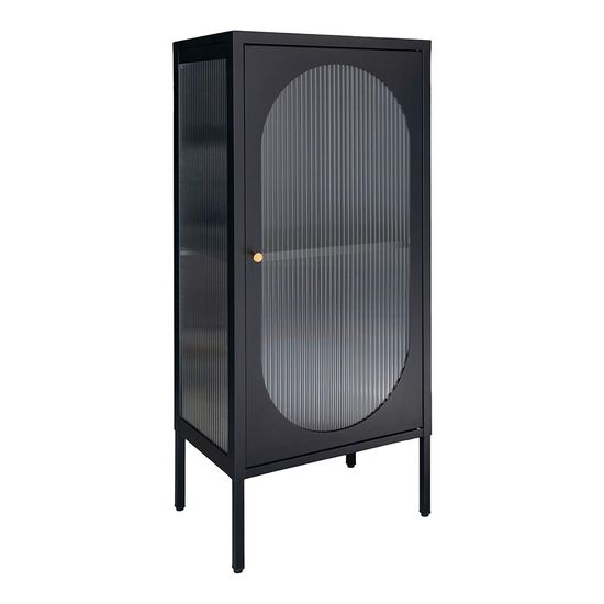 Adelaide Black Metal 1 Door Narrow Cabinet