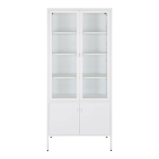 Brisbane White Metal 4 Door Display Cabinet