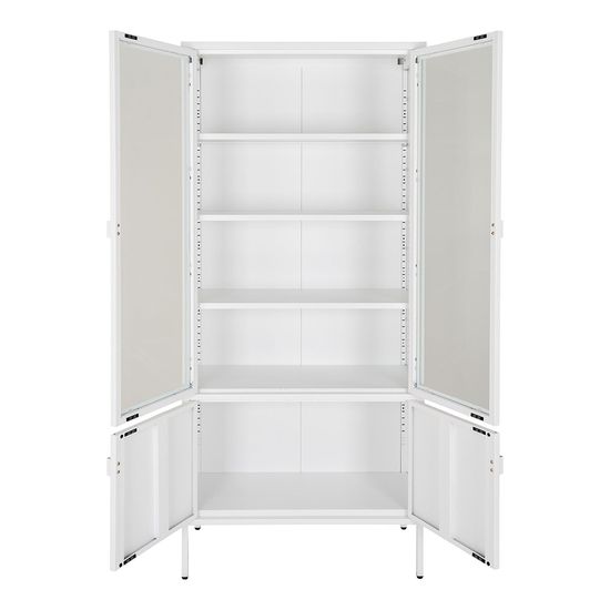 Brisbane White Metal 4 Door Display Cabinet