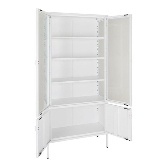 Brisbane White Metal 4 Door Display Cabinet