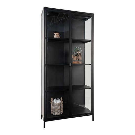 Brisbane Black Metal 2 Door Display Cabinet