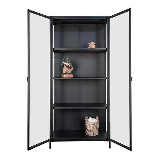 Brisbane Black Metal 2 Door Display Cabinet