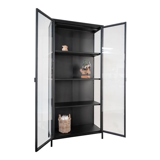 Brisbane Black Metal 2 Door Display Cabinet