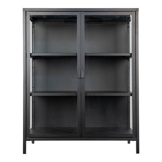 Brisbane Black Metal 2 Door Small Display Cabinet