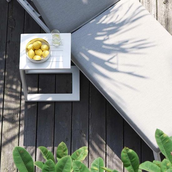 Maze White Aluminium Garden Side Table