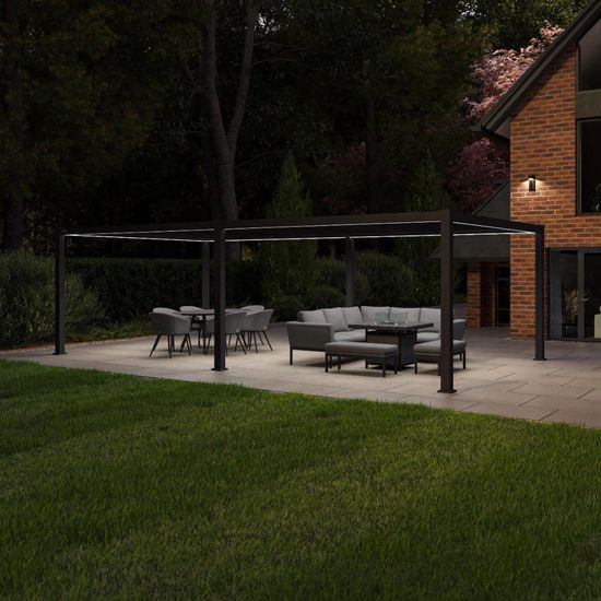 Maze Como Grey Aluminium Large Outdoor Pergola