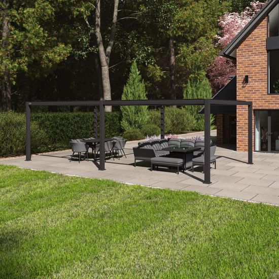 Maze Como Grey Aluminium Large Outdoor Pergola