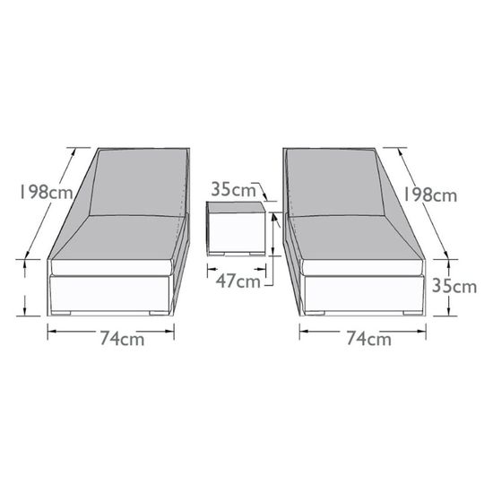 Maze Black Polyester Garden Sunlounger Set Cover