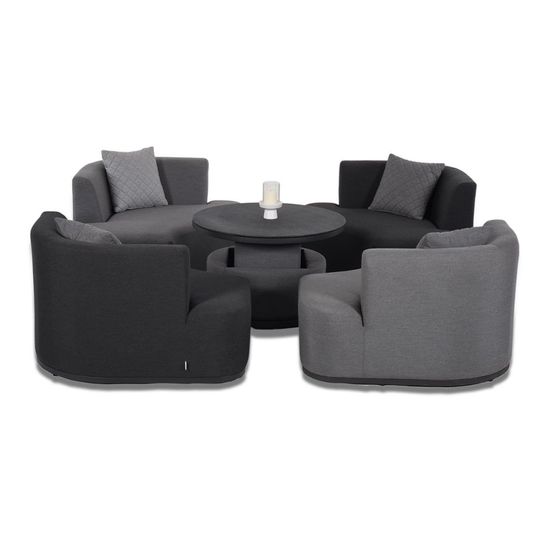 Maze Snug Lifestyle Suite Charcoal Sofa Garden Daybeds with Rising Table