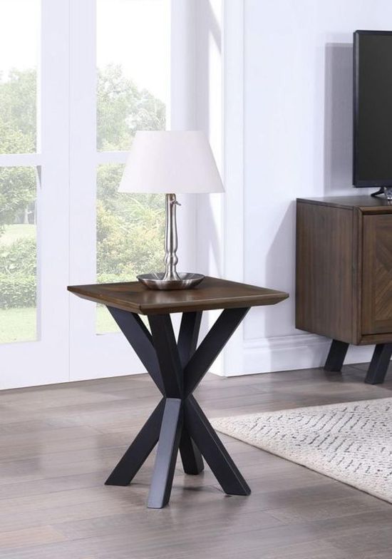 Nevada Parquet Top Wooden Lamp Table