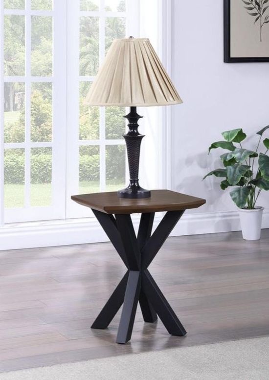 Nevada Curved Top Wooden Lamp Table