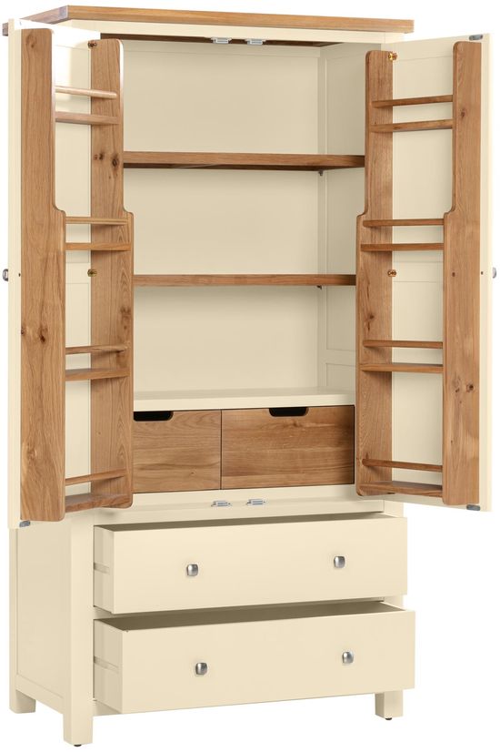 Lundy Ivory Painted 2 Door Larder Unit
