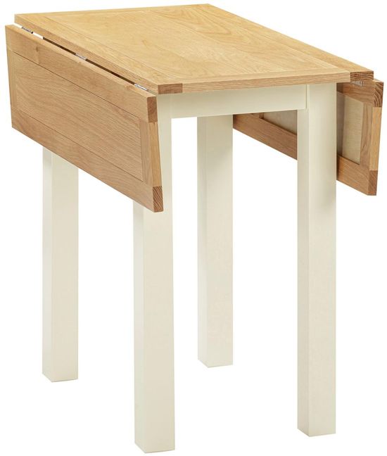 Lundy Ivory Painted 2 Seater Square Drop-Leaf Dining Table