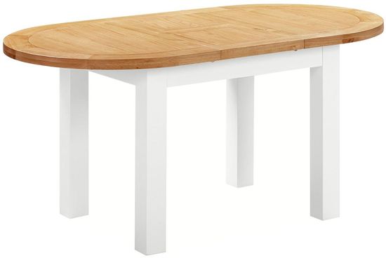 Lundy White Painted 4-6 Seater Oval Extending Dining Table - 130cm-170cm