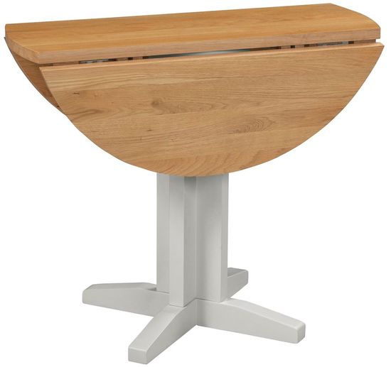 Lundy Grey Painted 2 Seater Round Drop Leaf Dining Table