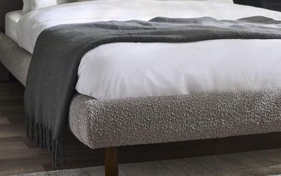 Hannah Grey Boucle Fabric Bed - Sizes Available