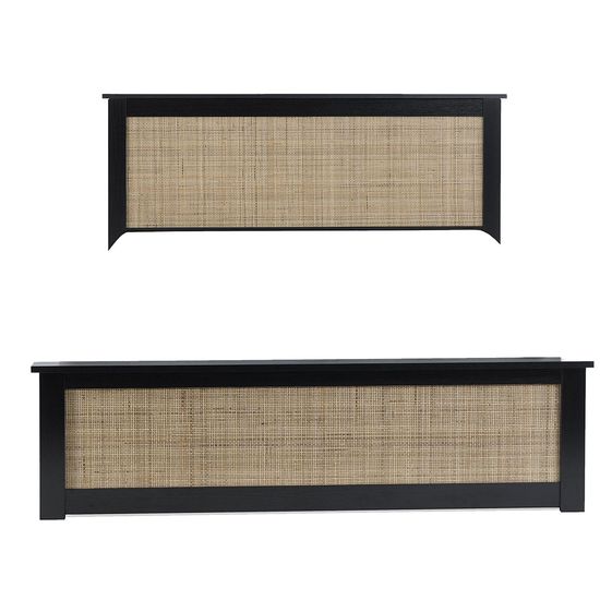 Padstow Black and Rattan Ottoman Bed - Sizes Available