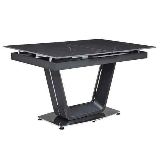 Alpha 6-8 Seater Black Ceramic Extending Dining Table - 140cm-180cm