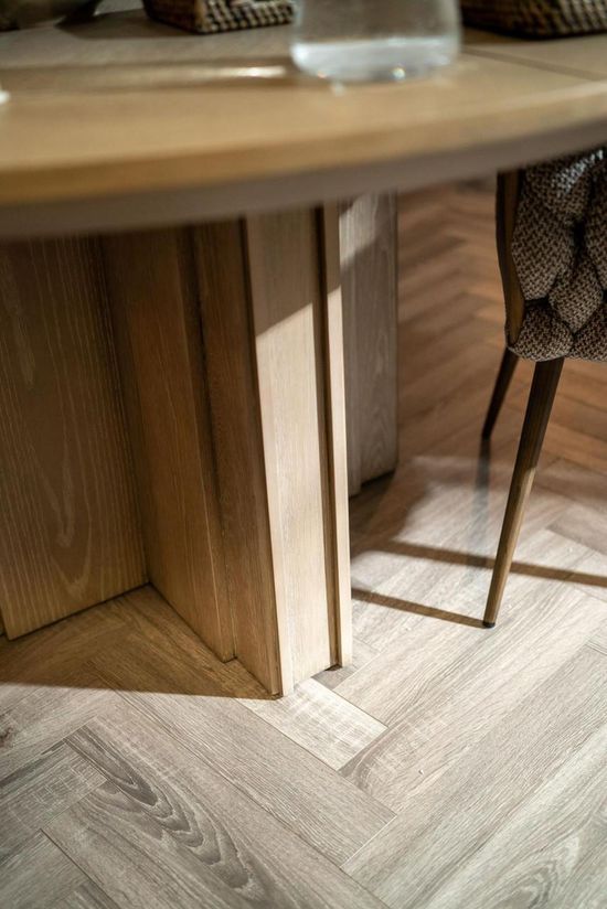 Mindy Brownes Tambour Beige Round Table