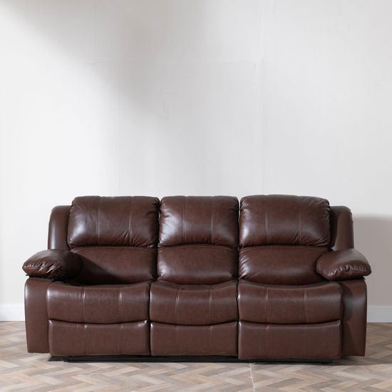 London Brown Leather Recliner Sofa Set