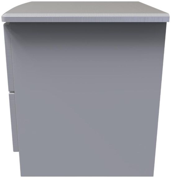 Bella Grey Ash 2 Drawer Bedside Cabinet with Lock
