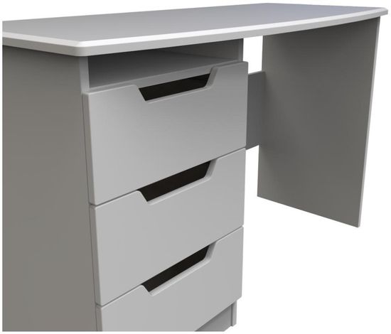 Bella Grey 3 Drawer Desk
