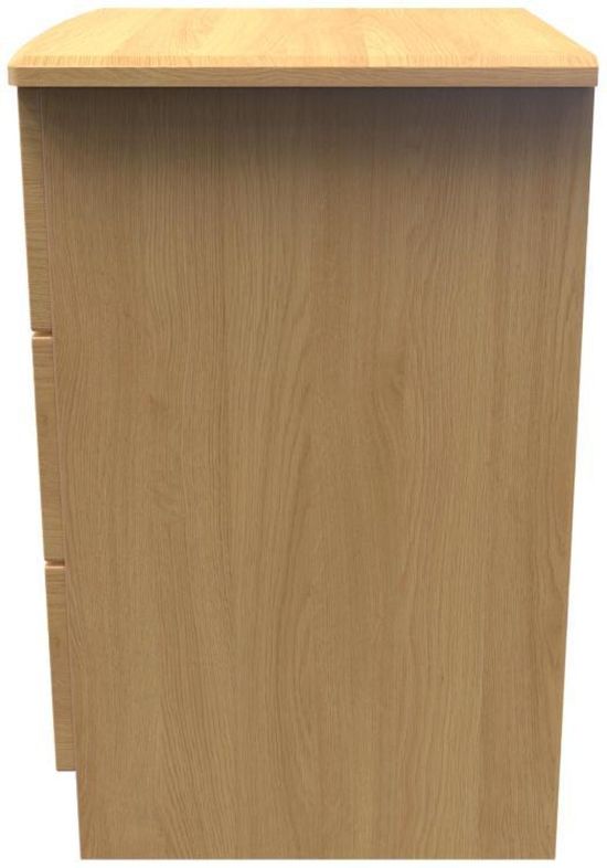 Bella Oak Effect 3 Drawer Bedside Cabinet