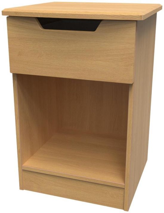 Bella Oak Effect 1 Drawer Bedside Cabinet