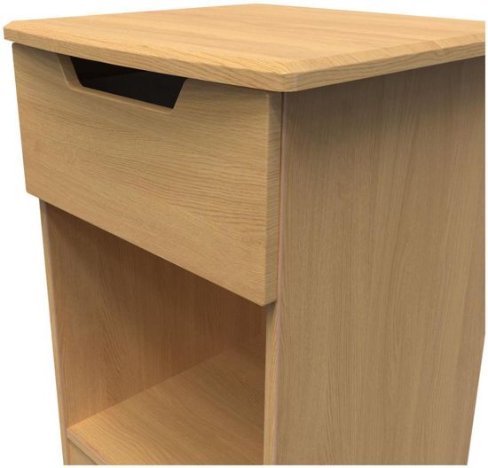 Bella Oak Effect 1 Drawer Bedside Cabinet