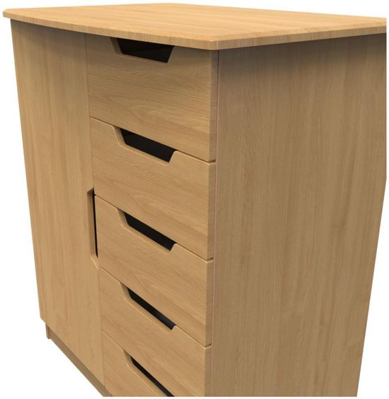 Bella Oak Effect 1 Door Midi Wardrobe