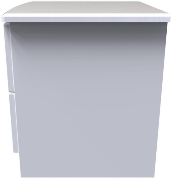 Bella White 2 Drawer Bedside Cabinet with Lock