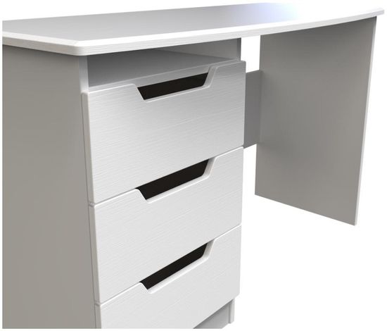 Bella White Ash 3 Drawer Desk