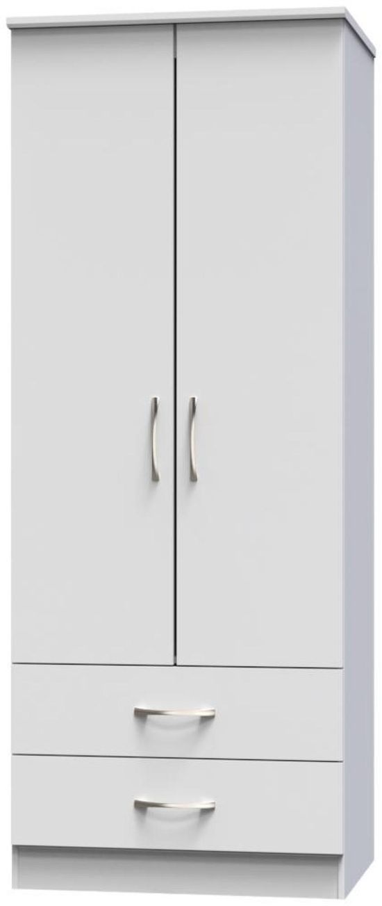 Eve Grey 2 Door 2 Drawer Double Wardrobe