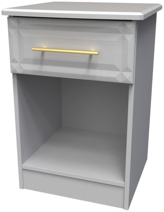 Faye Grey Ash 1 Drawer Bedside Cabinet