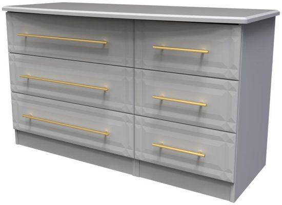 Faye Grey 6 Drawer Midi Chest