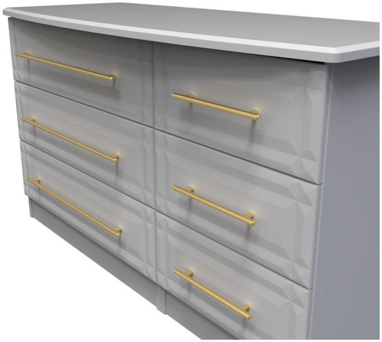 Faye Grey 6 Drawer Midi Chest