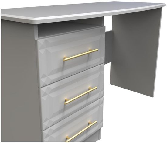 Faye Grey 3 Drawer Desk