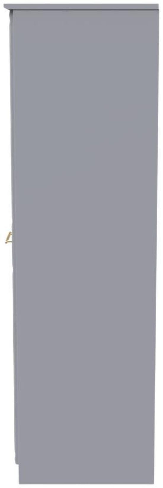 Faye Grey 2 Door Plain Tall Wardrobe