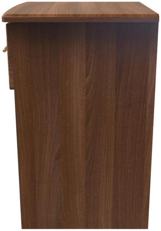 Faye Walnut Effect 1 Drawer Bedside Table with Lock