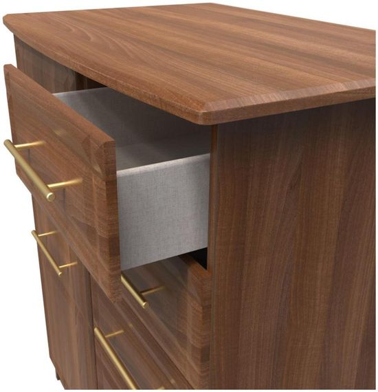 Faye Walnut Effect 1 Door Midi Wardrobe