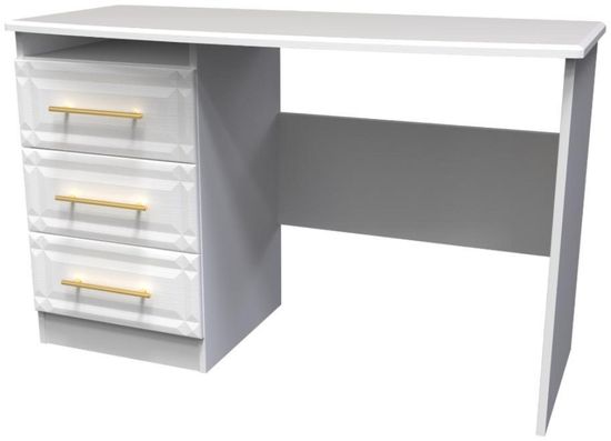 Faye White 3 Drawer Desk