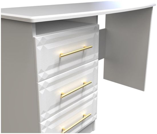 Faye White 3 Drawer Desk