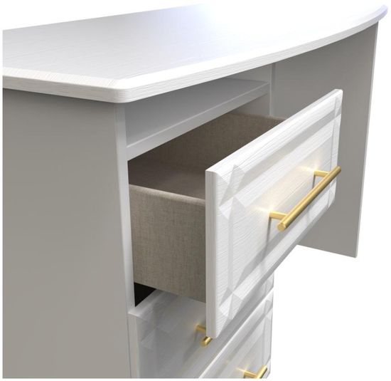 Faye White 3 Drawer Desk