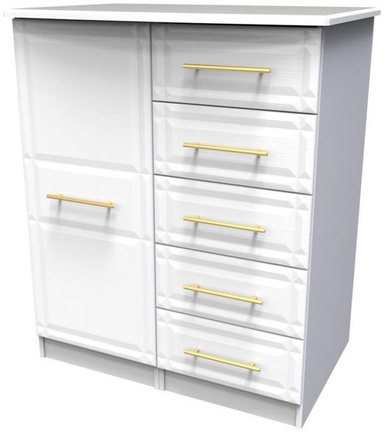 Faye White 1 Door Midi Wardrobe