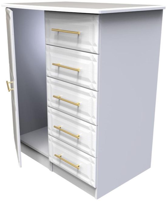 Faye White 1 Door Midi Wardrobe