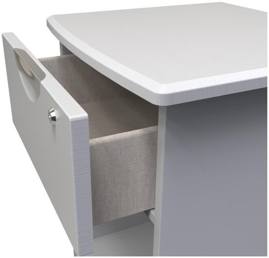 Flora Grey Ash 1 Drawer Bedside Table with Lock