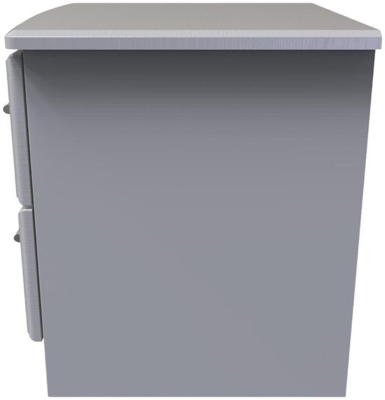 Gina Grey Ash 2 Drawer Bedside Cabinet with Lock