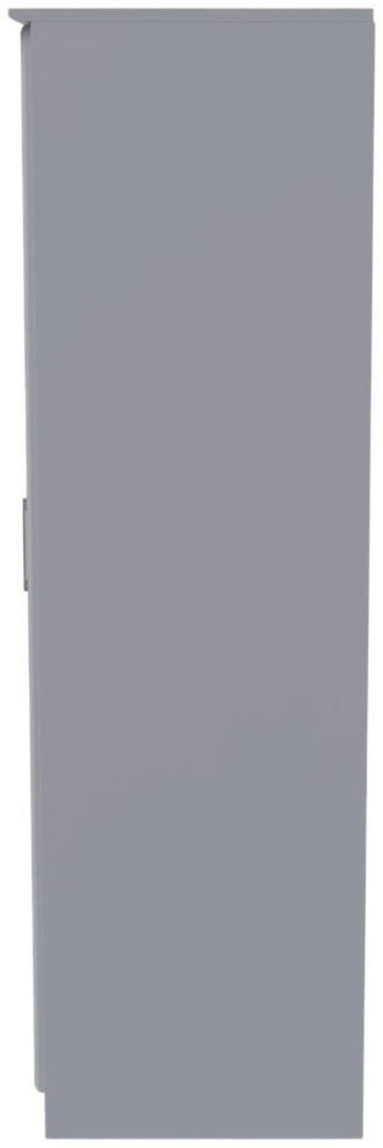 Gina Grey 3 Door Triple Wardrobe - LHF 2 Drawers