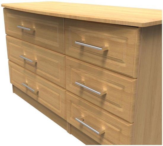 Gina Oak Effect 6 Drawer Midi Dresser