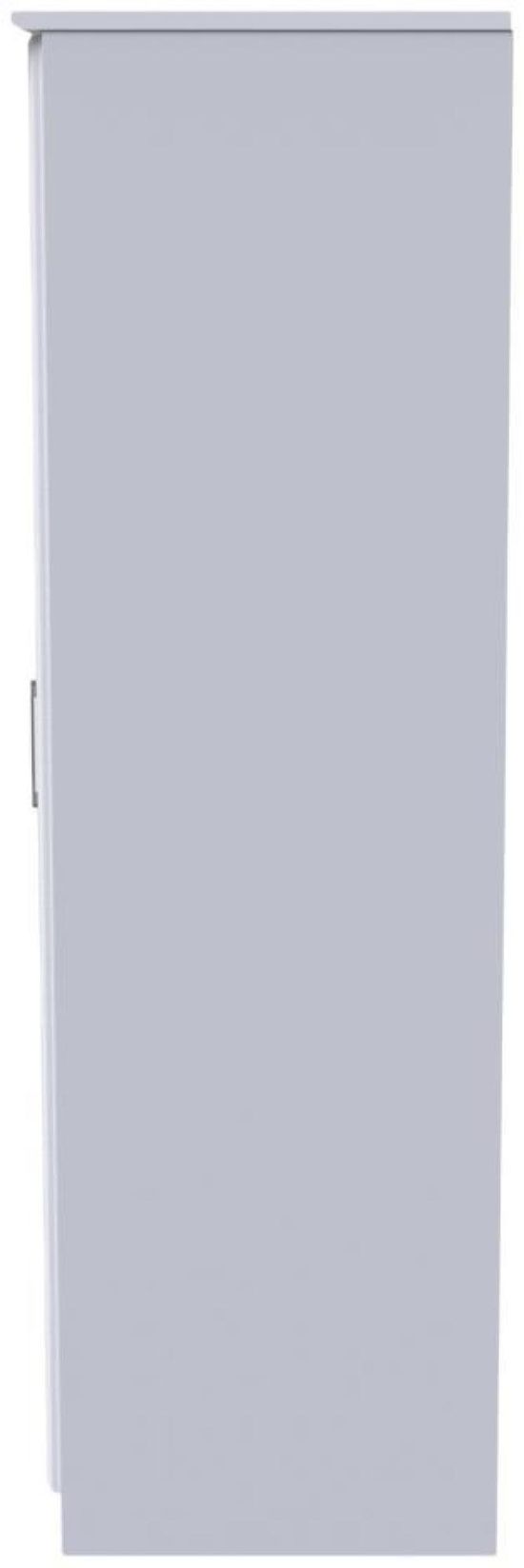 Gina White 3 Door Triple Wardrobe - LHF 2 Drawers